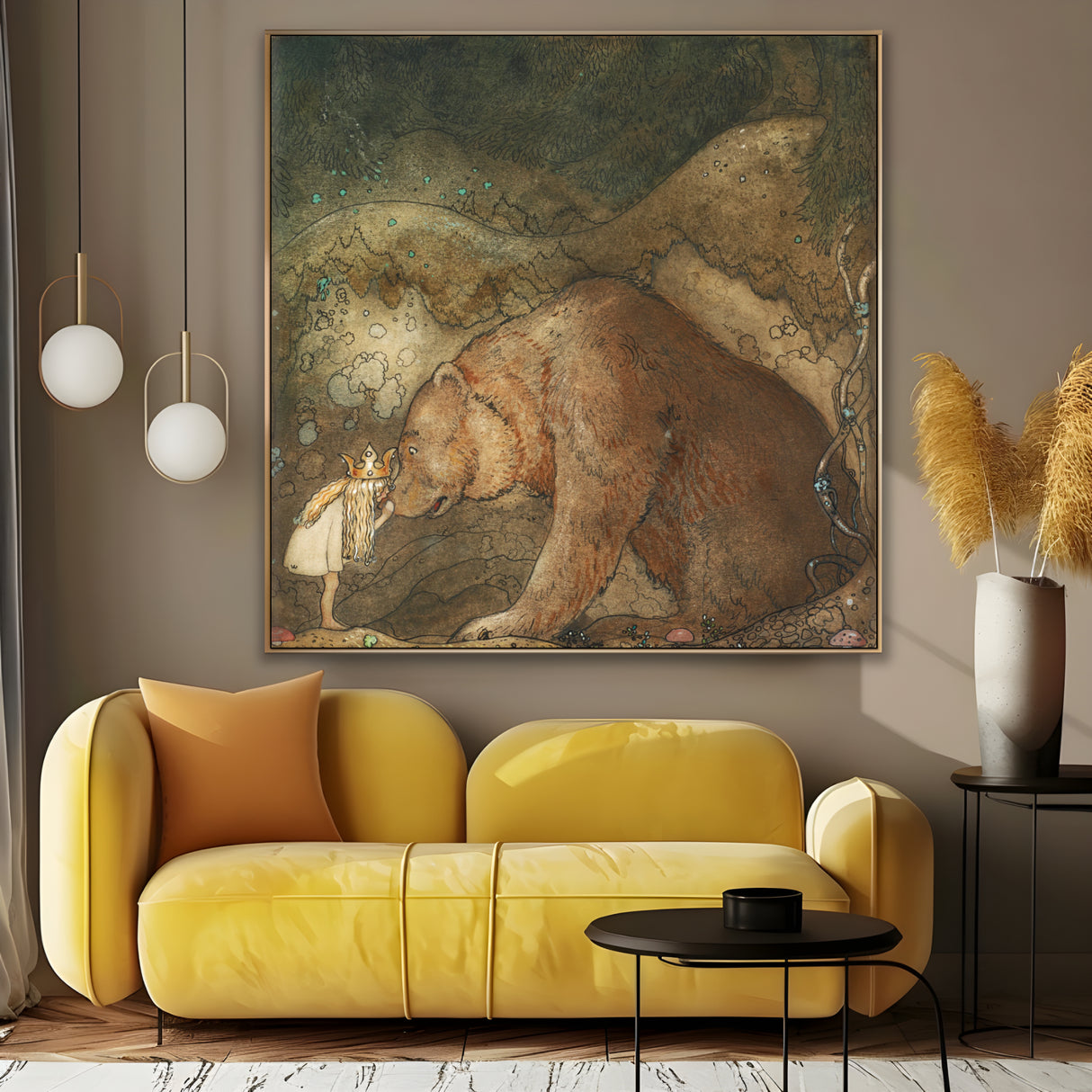 Quadro Stampa su Tela E baciò l'orso sul naso, John Bauer - CupidoDesign