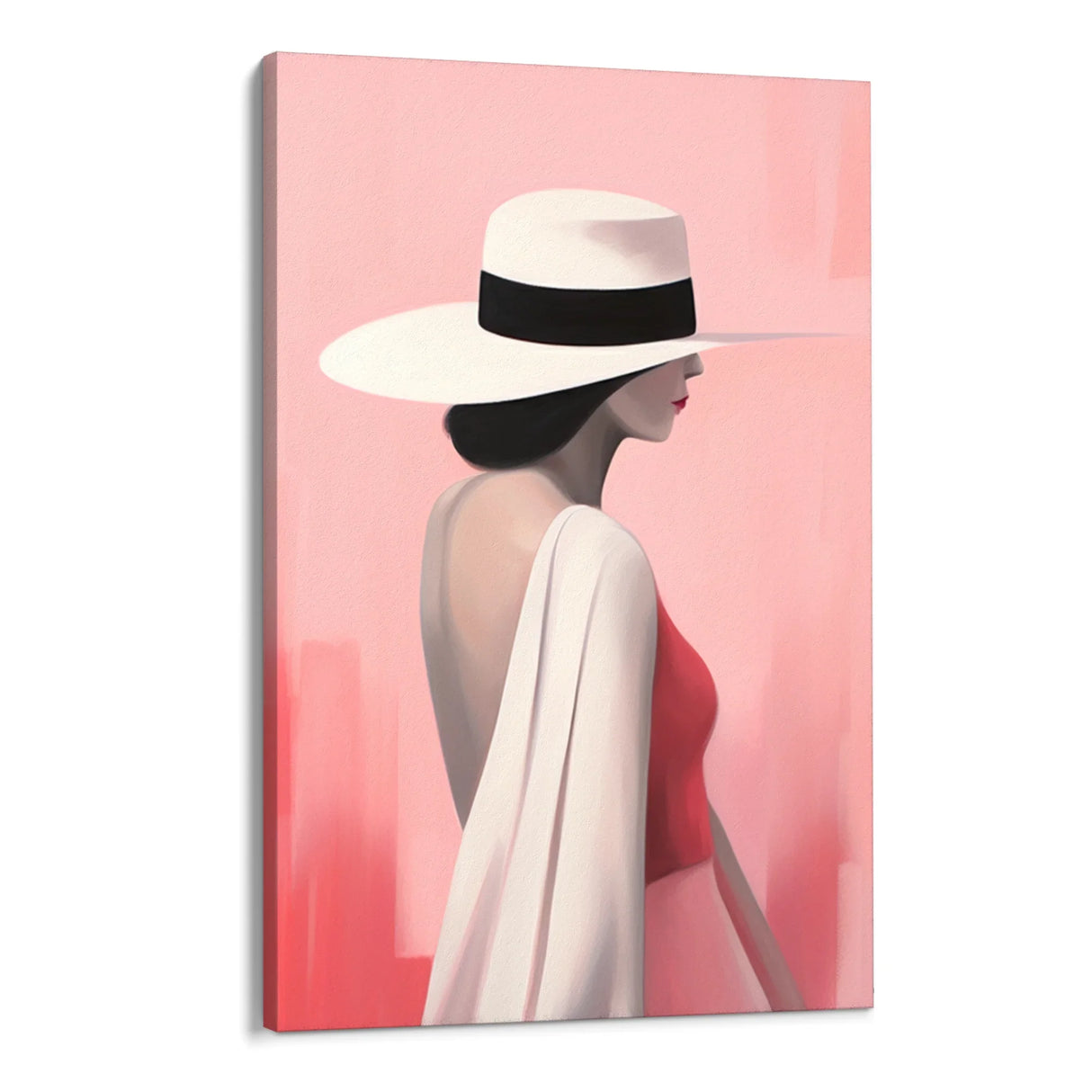 Quadro Stampa su Tela Eleganza Sotto il Cappello - CupidoDesign