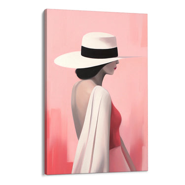Quadro Stampa su Tela Eleganza Sotto il Cappello - CupidoDesign