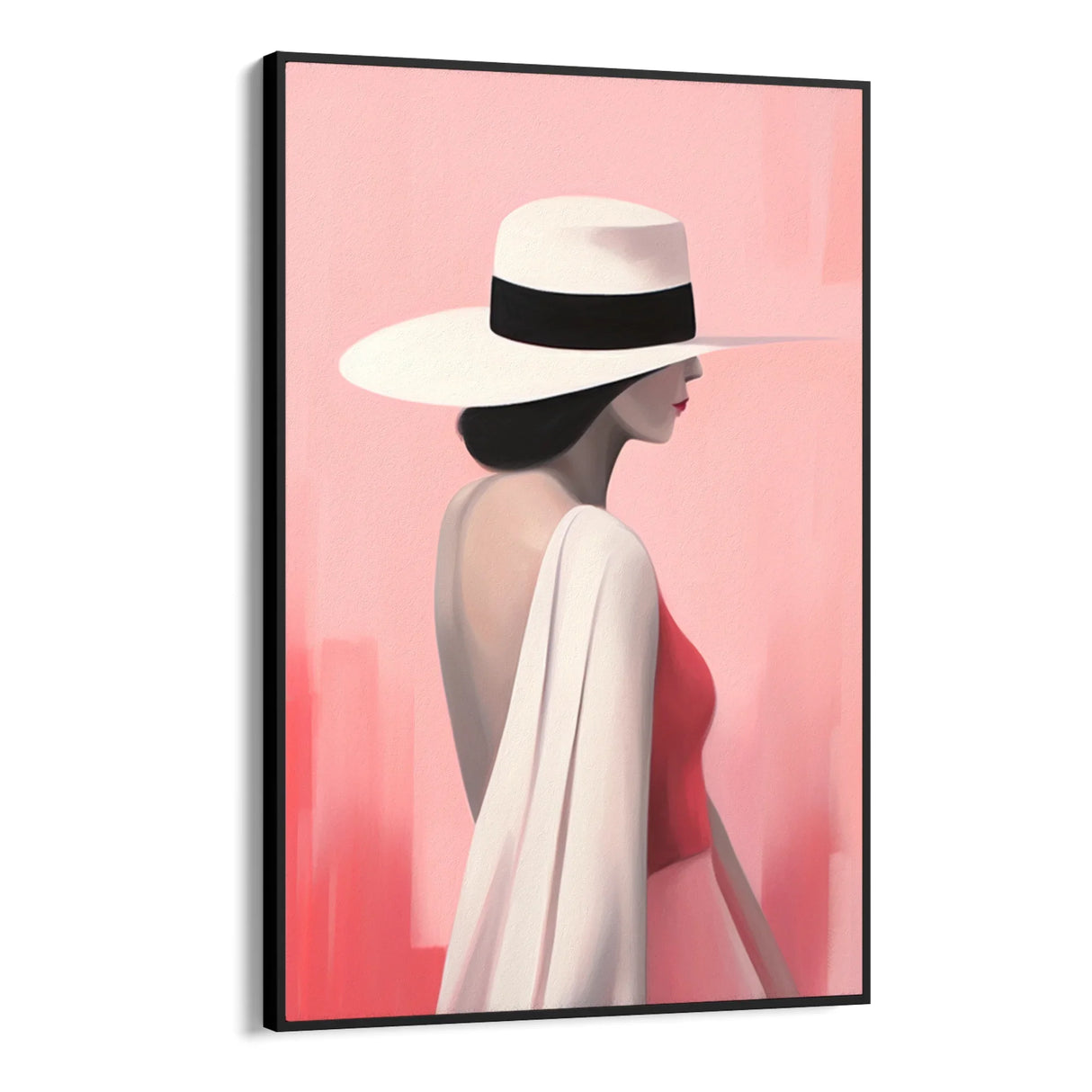 Quadro Stampa su Tela Eleganza Sotto il Cappello - CupidoDesign