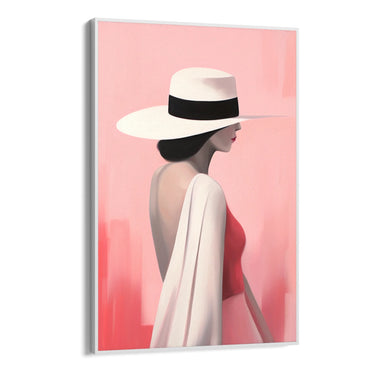 Quadro Stampa su Tela Eleganza Sotto il Cappello - CupidoDesign