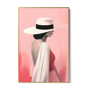Quadro Stampa su Tela Eleganza Sotto il Cappello - CupidoDesign