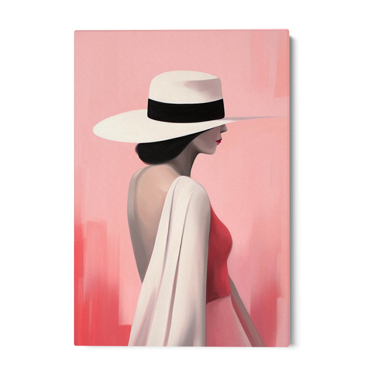 Quadro Stampa su Tela Eleganza Sotto il Cappello - CupidoDesign