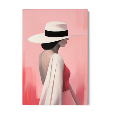 Quadro Stampa su Tela Eleganza Sotto il Cappello - CupidoDesign