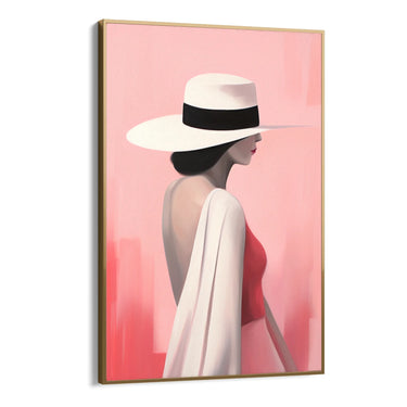 Quadro Stampa su Tela Eleganza Sotto il Cappello - CupidoDesign