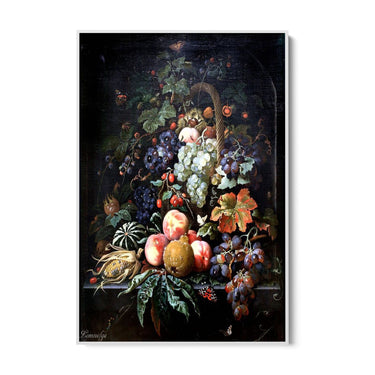 Quadro Stampa su Tela Farfalle con Frutta, Abraham Mignon - CupidoDesign