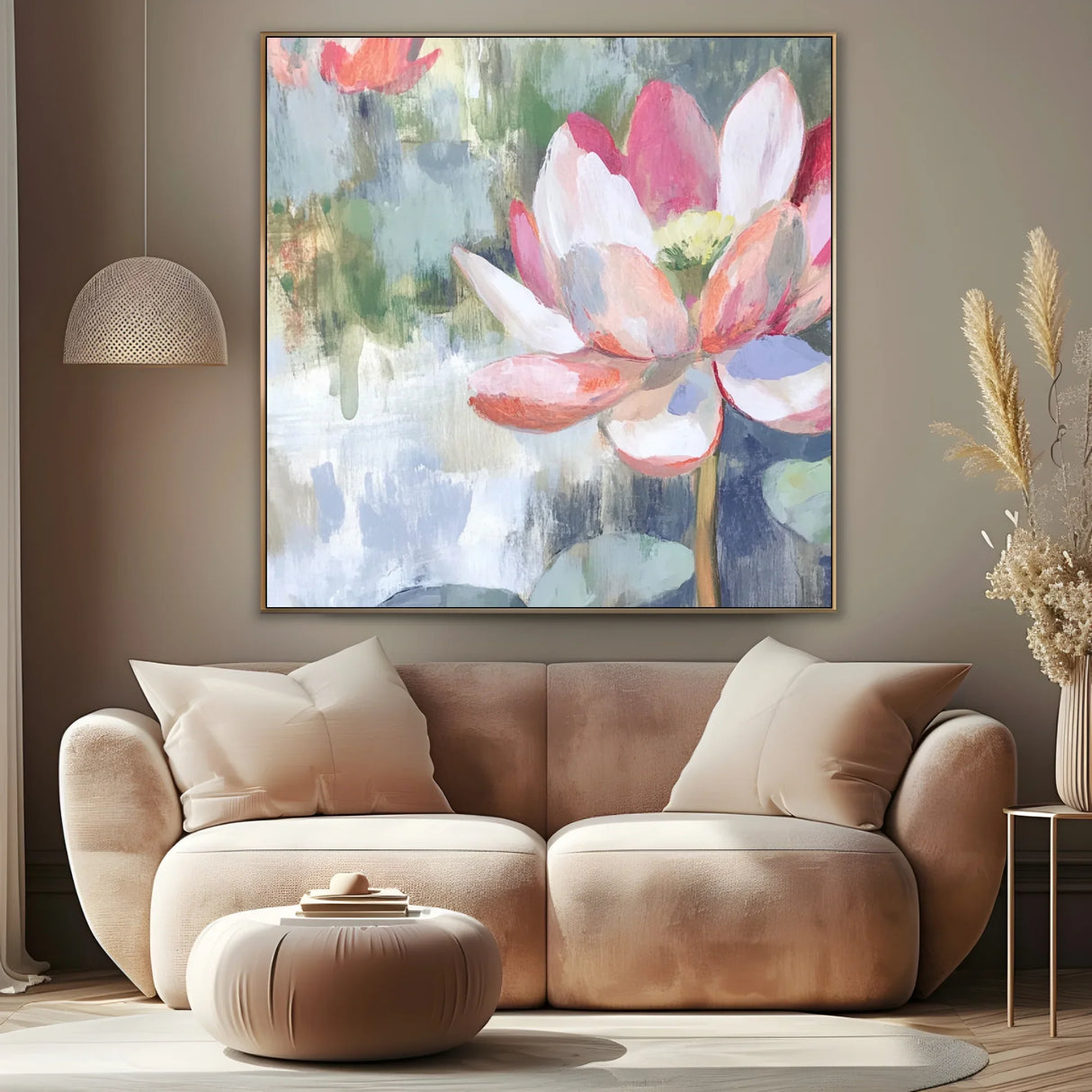 Quadro Stampa su Tela Fior di Loto Rosa - CupidoDesign