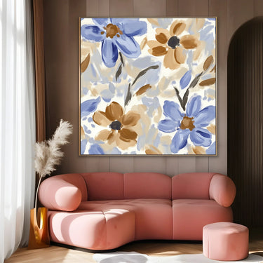 Quadro Stampa su Tela Fiori Azzurri - CupidoDesign
