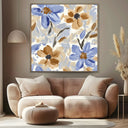 Quadro Stampa su Tela Fiori Azzurri - CupidoDesign