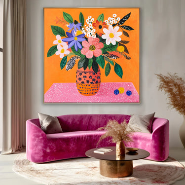 Quadro Stampa su Tela Fiori che urlano gioia - CupidoDesign