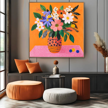 Quadro Stampa su Tela Fiori che urlano gioia - CupidoDesign