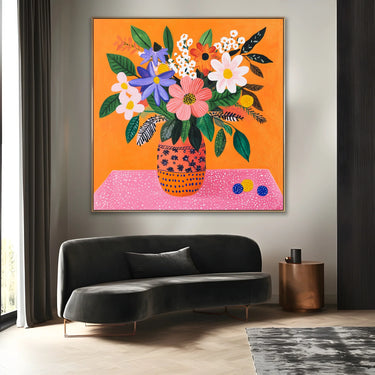 Quadro Stampa su Tela Fiori che urlano gioia - CupidoDesign