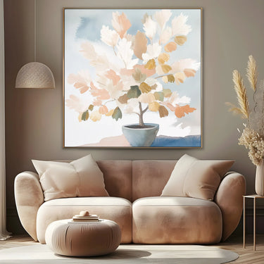 Quadro Stampa su Tela Foglie Beige - CupidoDesign
