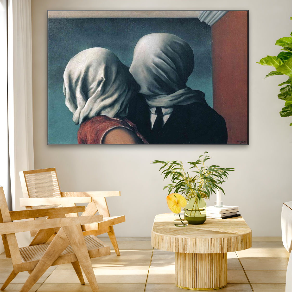 Quadro Stampa su Tela Gli Amanti, René Magritte - CupidoDesign