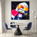 Quadro Stampa su Tela Gorilla Rock - CupidoDesign
