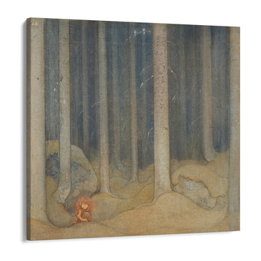 Quadro Stampa su Tela Humph nella foresta magica, John Bauer - CupidoDesign