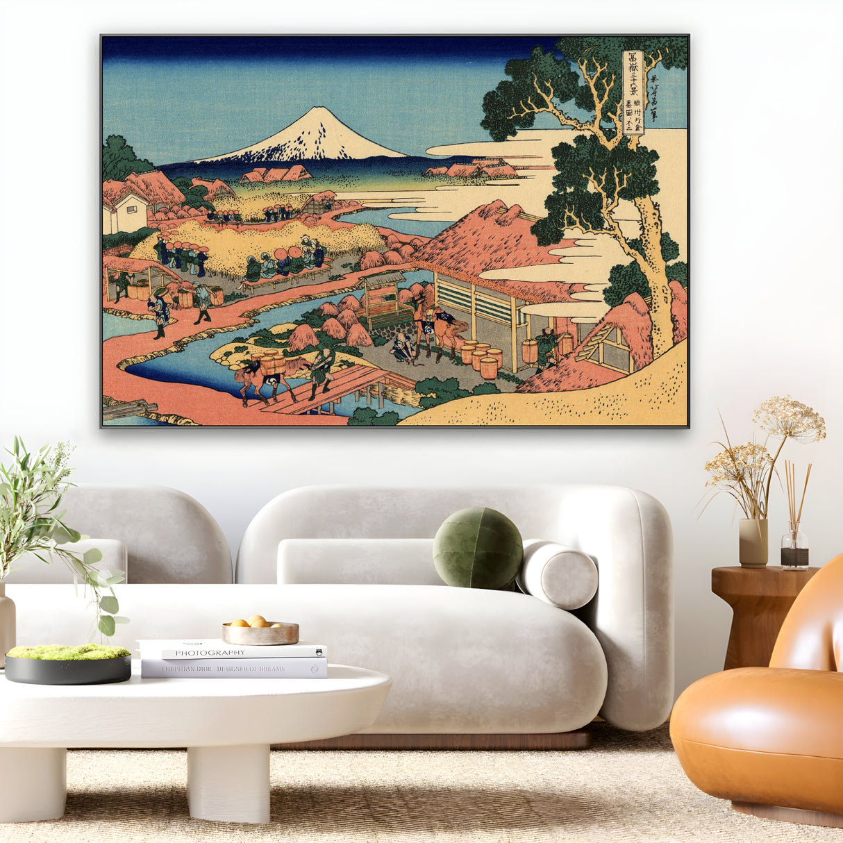 Quadro Stampa su Tela Il Fuji dai campi da tè di Katakura nella provincia di Suruga, Katsushika Hokusai - CupidoDesign