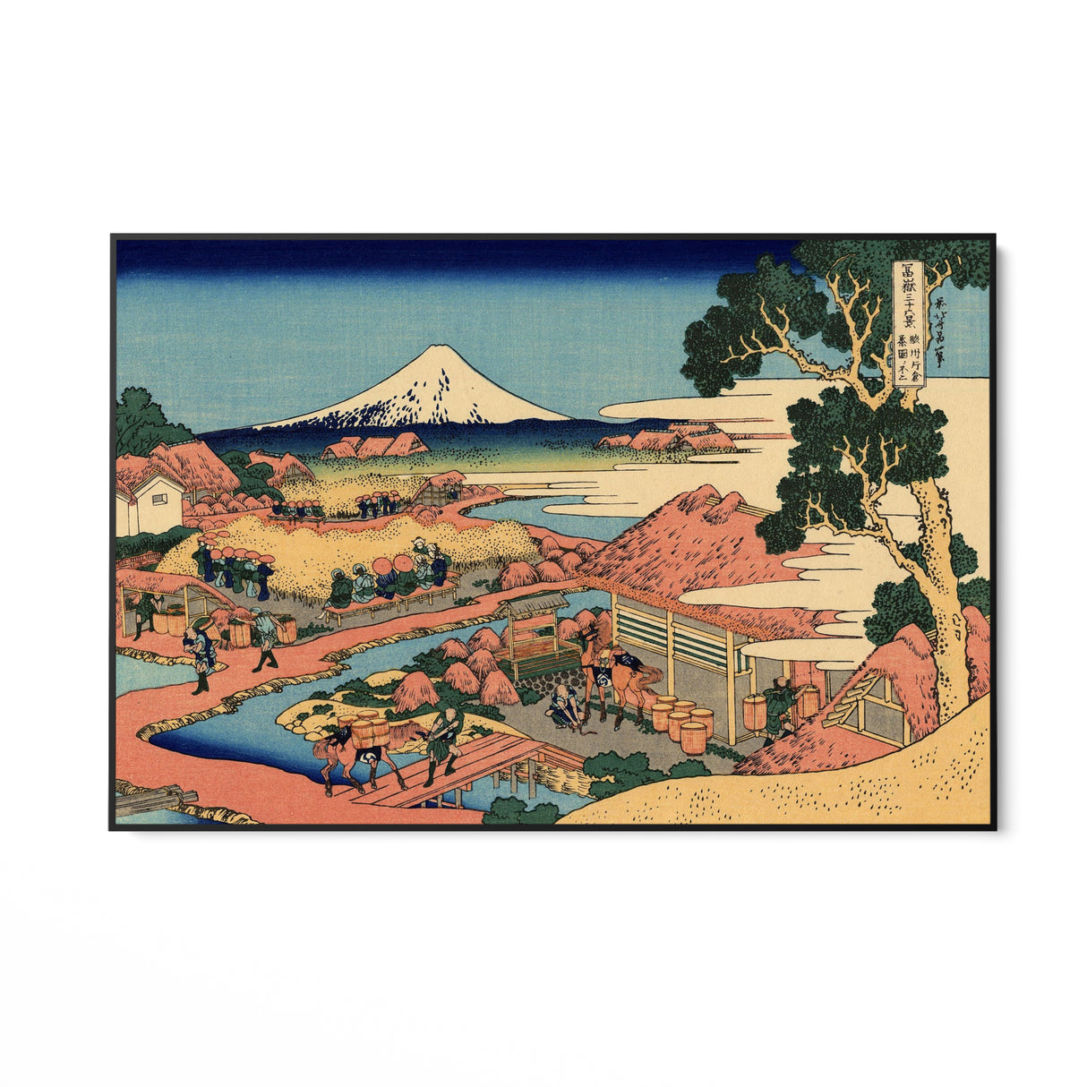 Quadro Stampa su Tela Il Fuji dai campi da tè di Katakura nella provincia di Suruga, Katsushika Hokusai - CupidoDesign