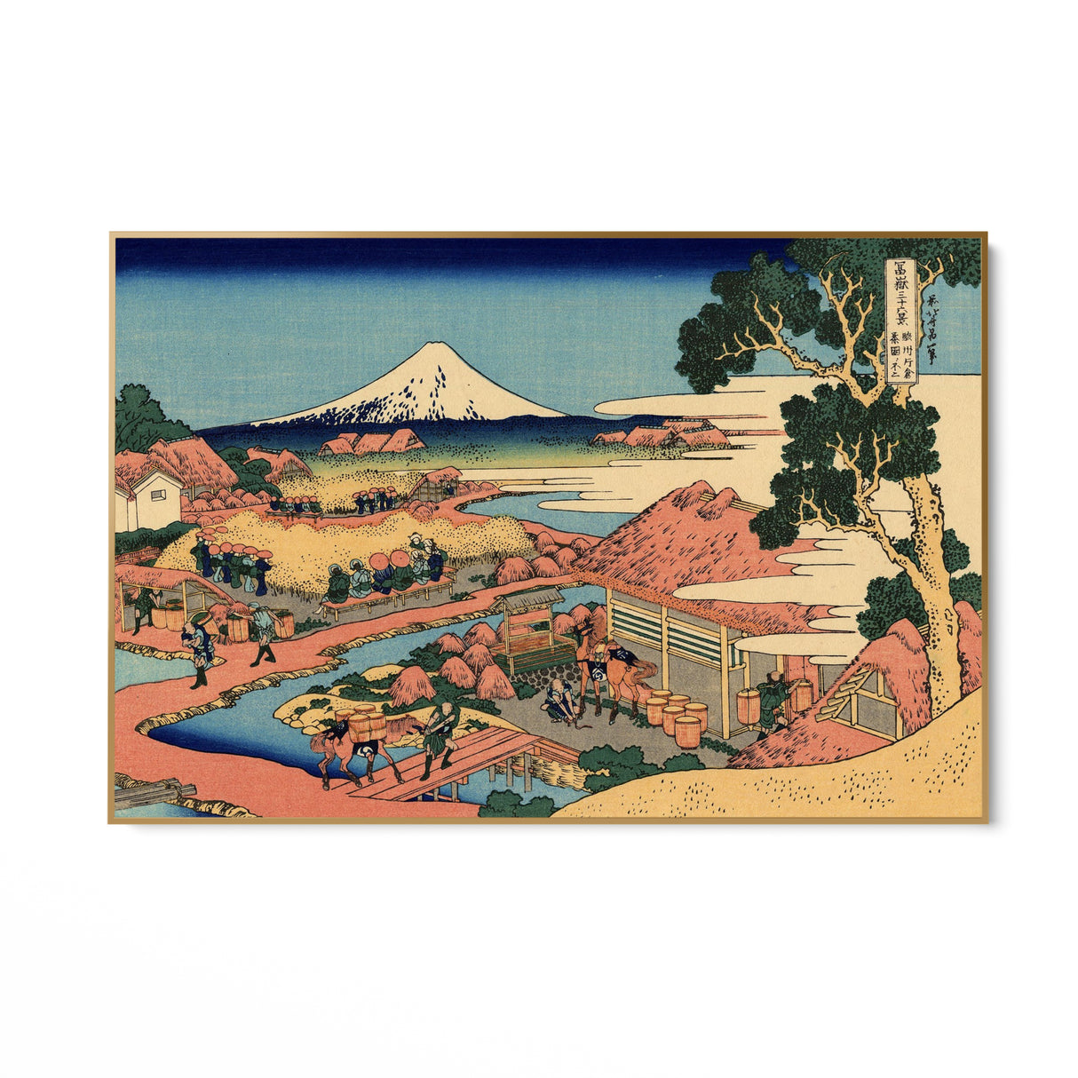 Quadro Stampa su Tela Il Fuji dai campi da tè di Katakura nella provincia di Suruga, Katsushika Hokusai - CupidoDesign