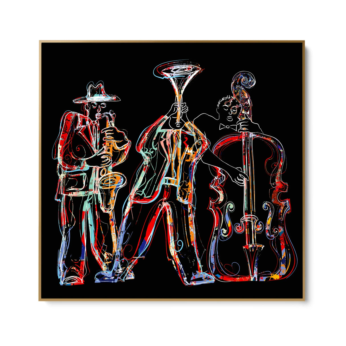 Quadro Stampa su Tela Jazz Cromatico - CupidoDesign