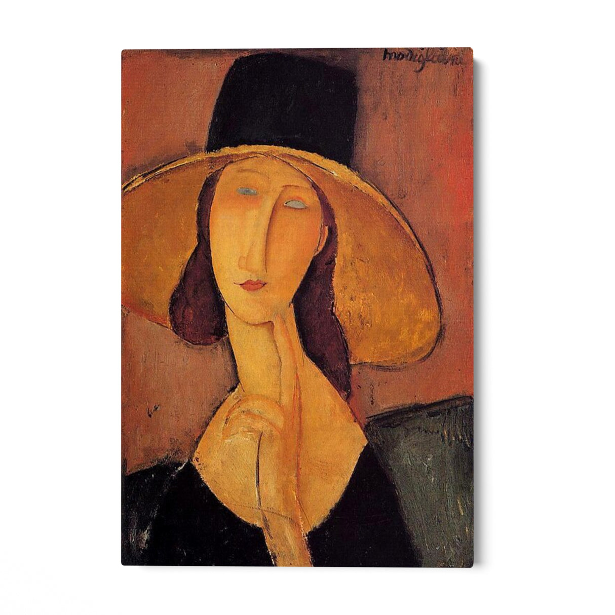 Quadro Stampa su Tela Jeanne Hébuterne con cappello, Amedeo Modigliani - CupidoDesign