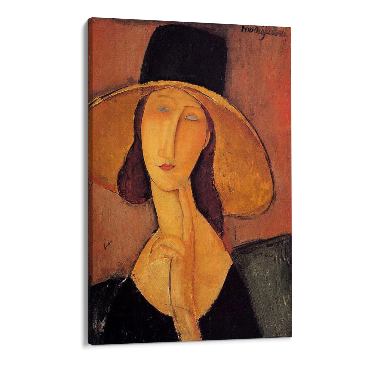 Quadro Stampa su Tela Jeanne Hébuterne con cappello, Amedeo Modigliani - CupidoDesign