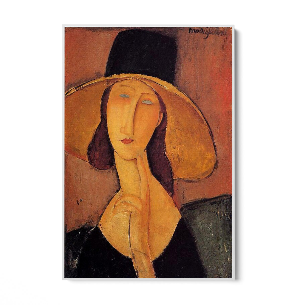 Quadro Stampa su Tela Jeanne Hébuterne con cappello, Amedeo Modigliani - CupidoDesign