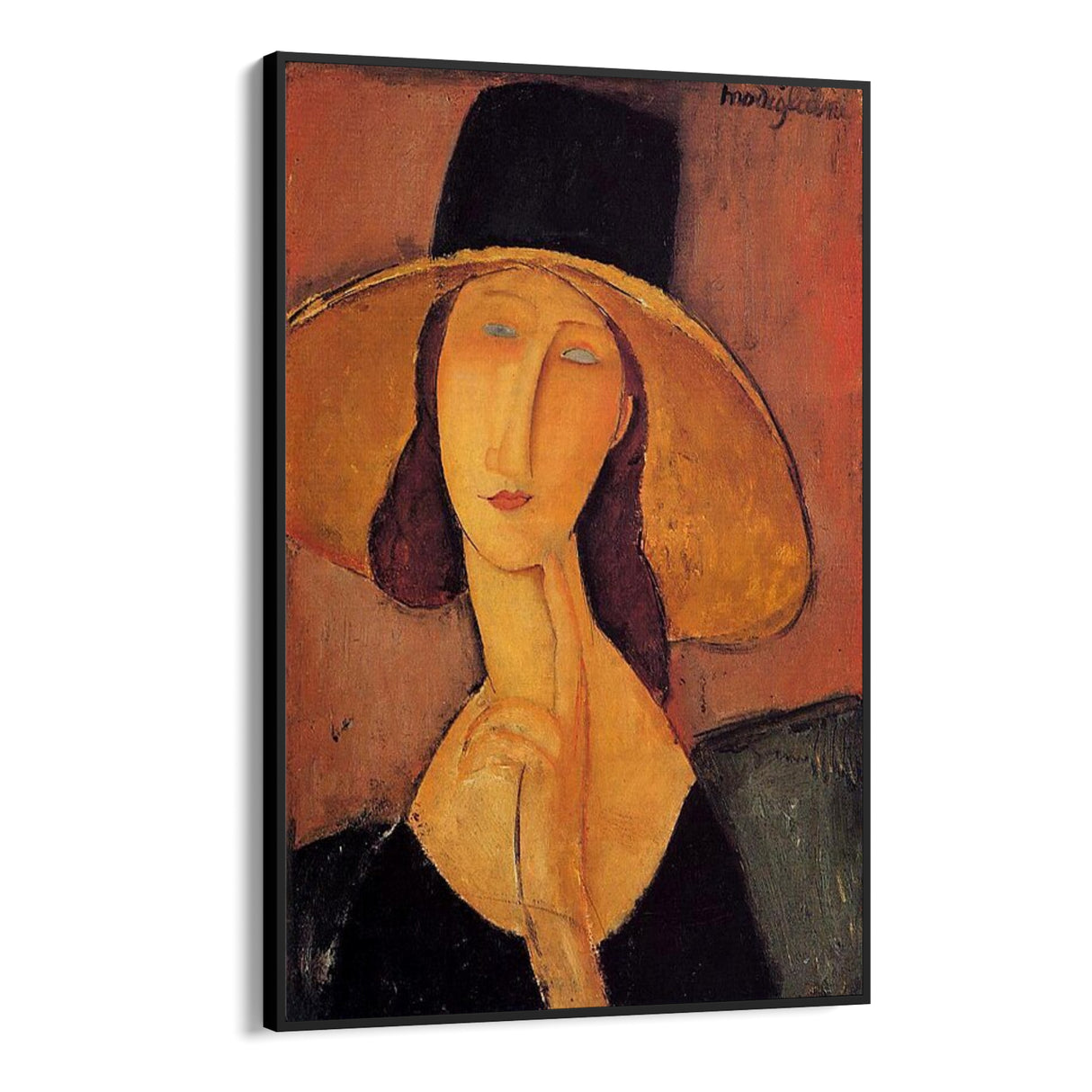 Quadro Stampa su Tela Jeanne Hébuterne con cappello, Amedeo Modigliani - CupidoDesign