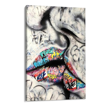 Quadro Stampa su Tela Kissing Lips - CupidoDesign