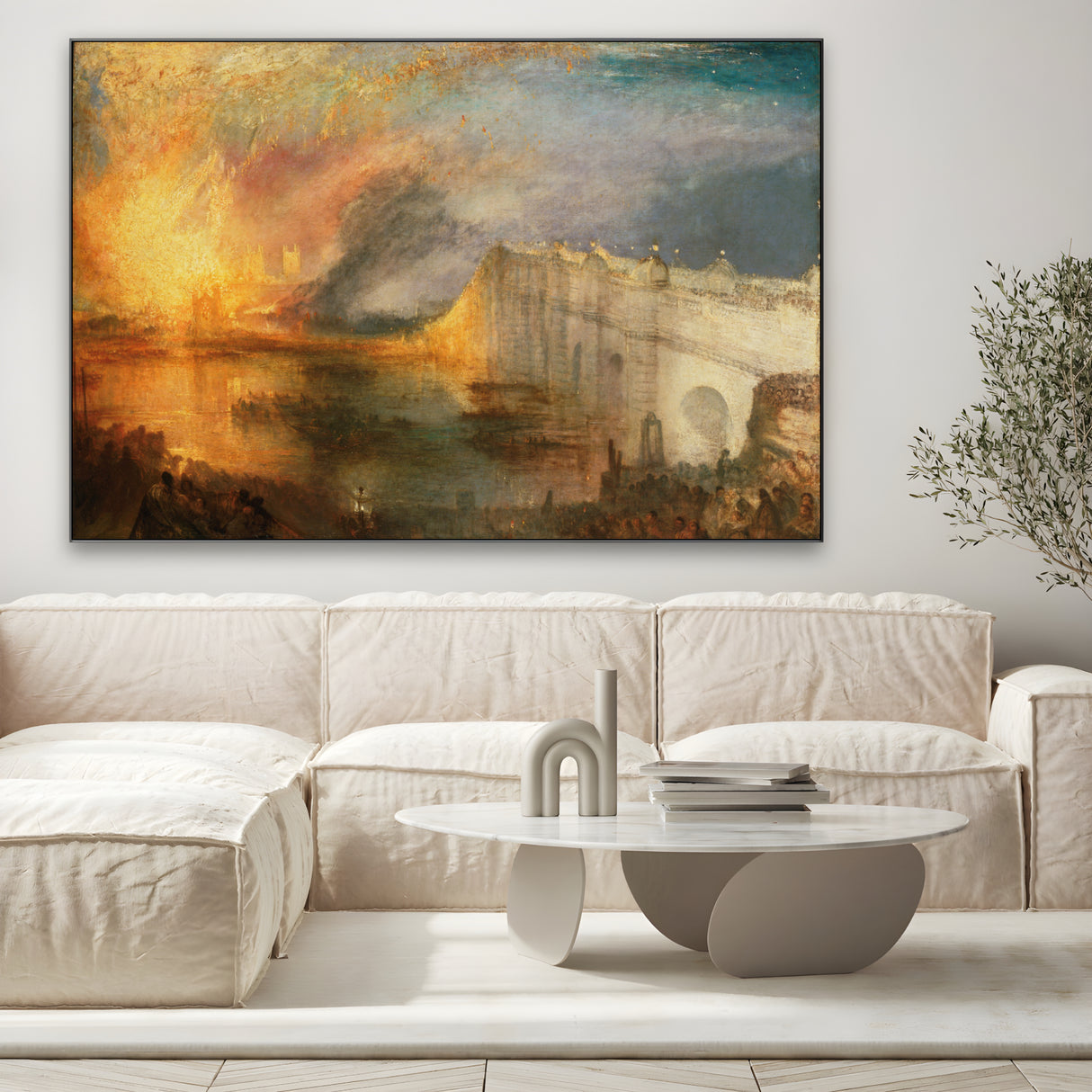 Quadro Stampa su Tela L'incendio delle Camere dei Lord e dei Comuni, William Turner - CupidoDesign