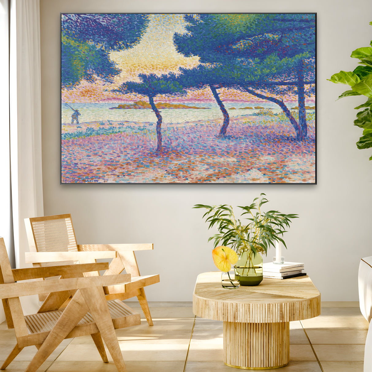 Quadro Stampa su Tela La Plage de Saint-Clair, Henri Edmond Cross - CupidoDesign