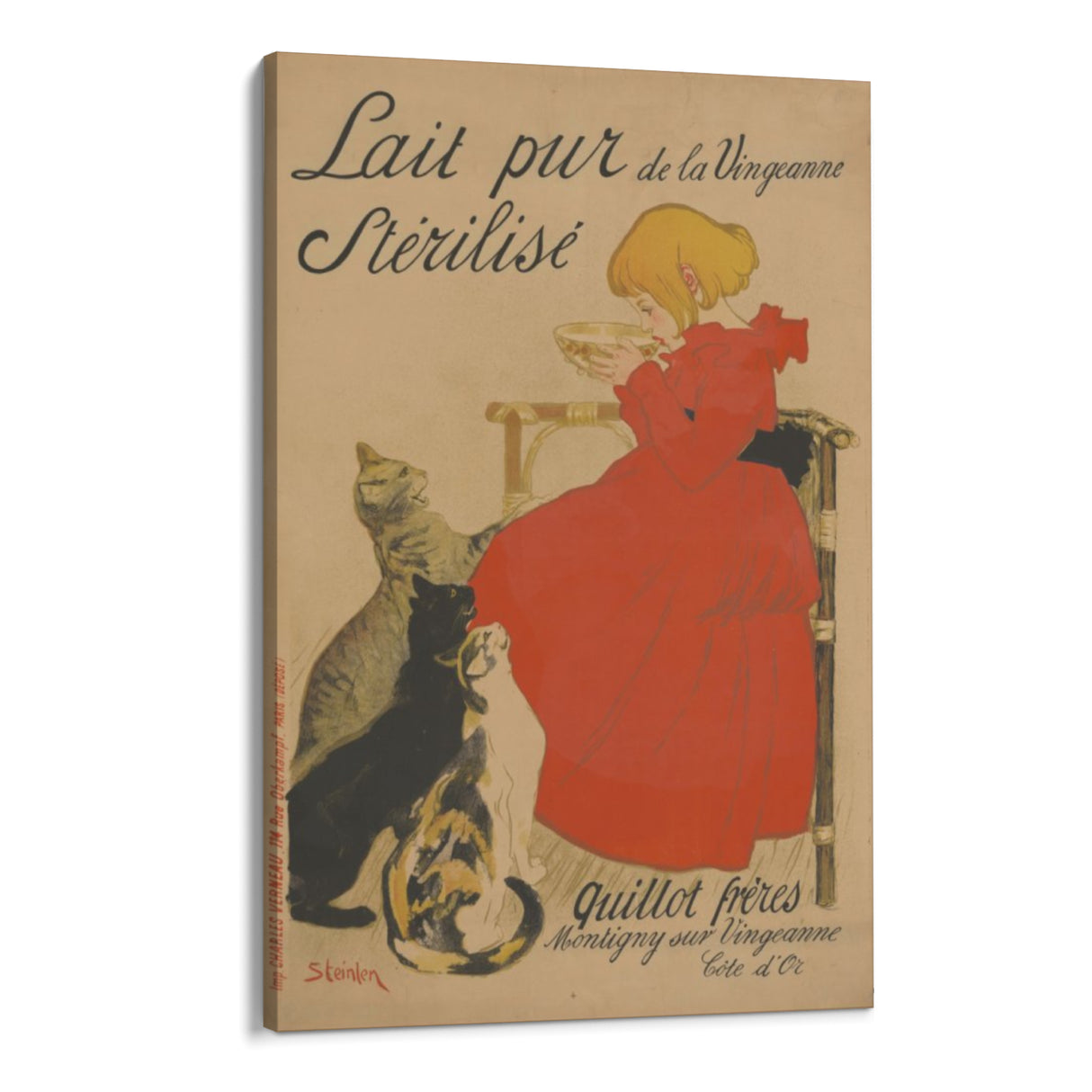 Quadro Stampa su Tela Lait pur stérilisé, Théophile Steinlen - CupidoDesign