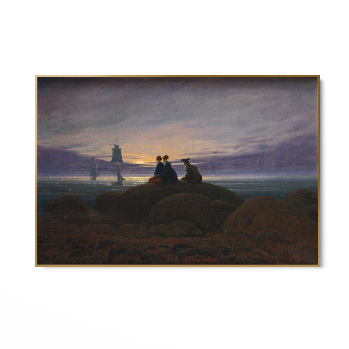 Quadro Stampa su Tela La luna sorge dal mar, Caspar David Friedrich - CupidoDesign