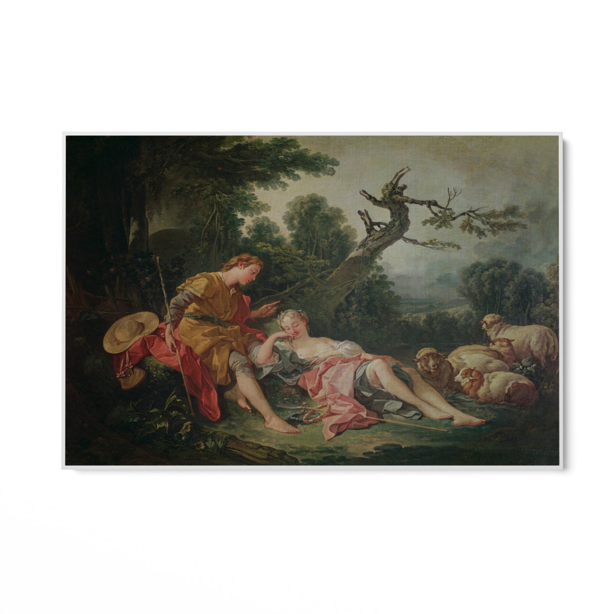 Quadro Stampa su Tela La pastorella addormentata, François Boucher - CupidoDesign