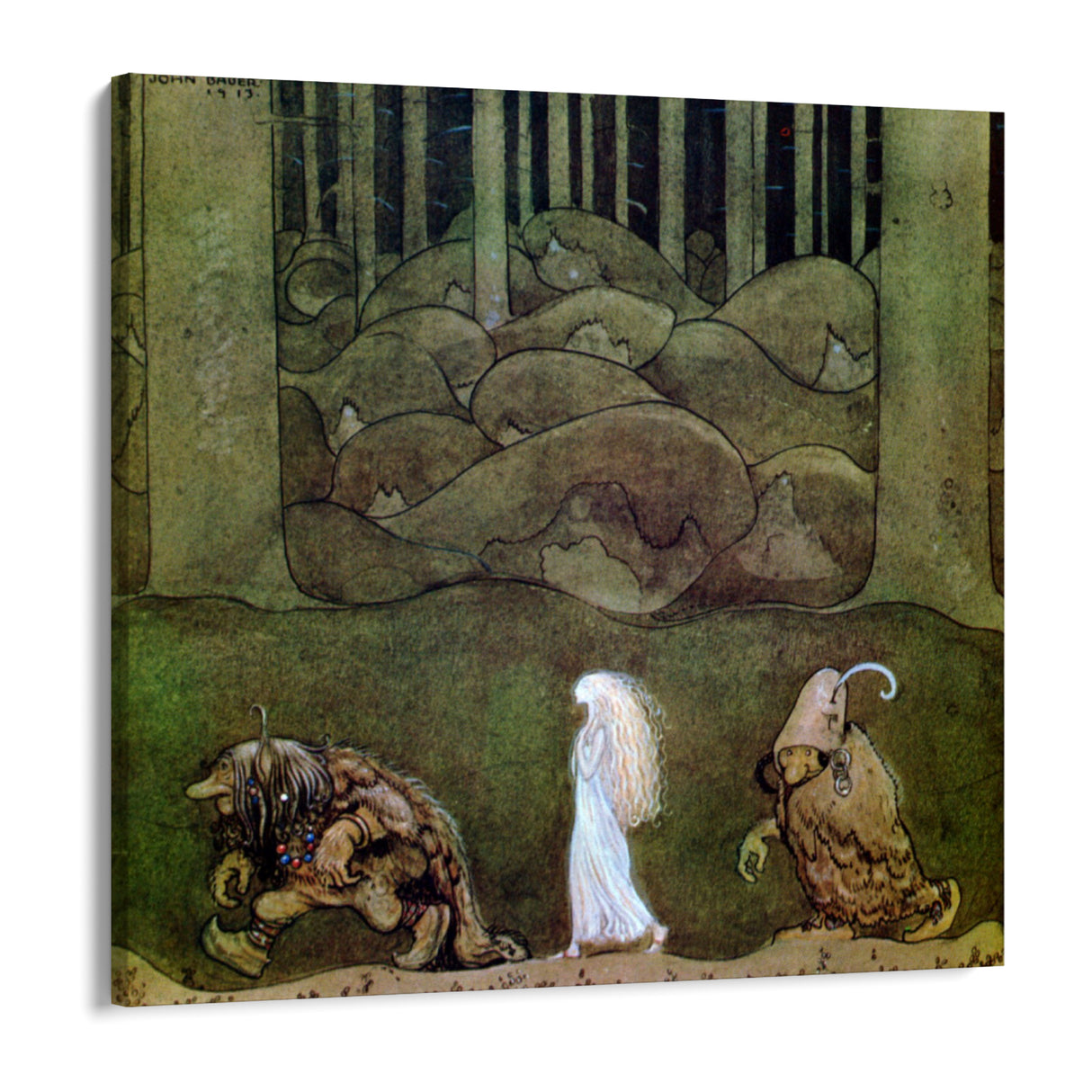 Quadro Stampa su Tela La principessa e i troll, John Bauer - CupidoDesign