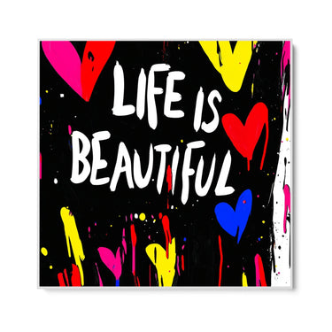 Quadro Stampa su Tela Life is Beautiful - CupidoDesign