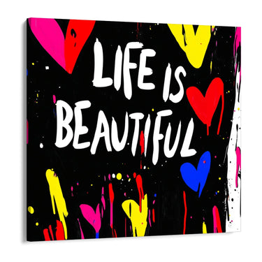 Quadro Stampa su Tela Life is Beautiful - CupidoDesign