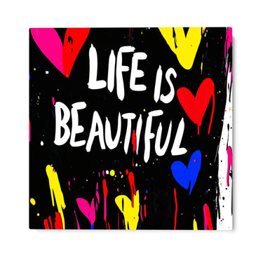 Quadro Stampa su Tela Life is Beautiful - CupidoDesign
