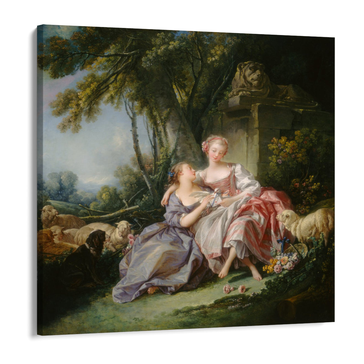 Quadro Stampa su Tela Love Letter, François Boucher - CupidoDesign