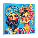 Quadro Stampa su Tela Lui & Lei in Blu - CupidoDesign