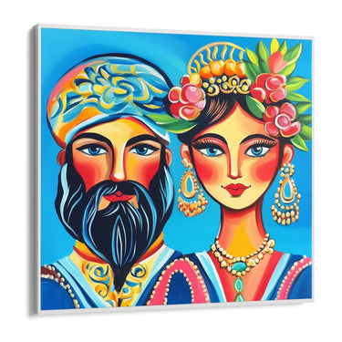 Quadro Stampa su Tela Lui & Lei in Blu - CupidoDesign