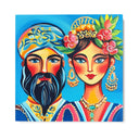 Quadro Stampa su Tela Lui & Lei in Blu - CupidoDesign