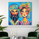 Quadro Stampa su Tela Lui & Lei in Blu - CupidoDesign