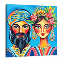 Quadro Stampa su Tela Lui & Lei in Blu - CupidoDesign