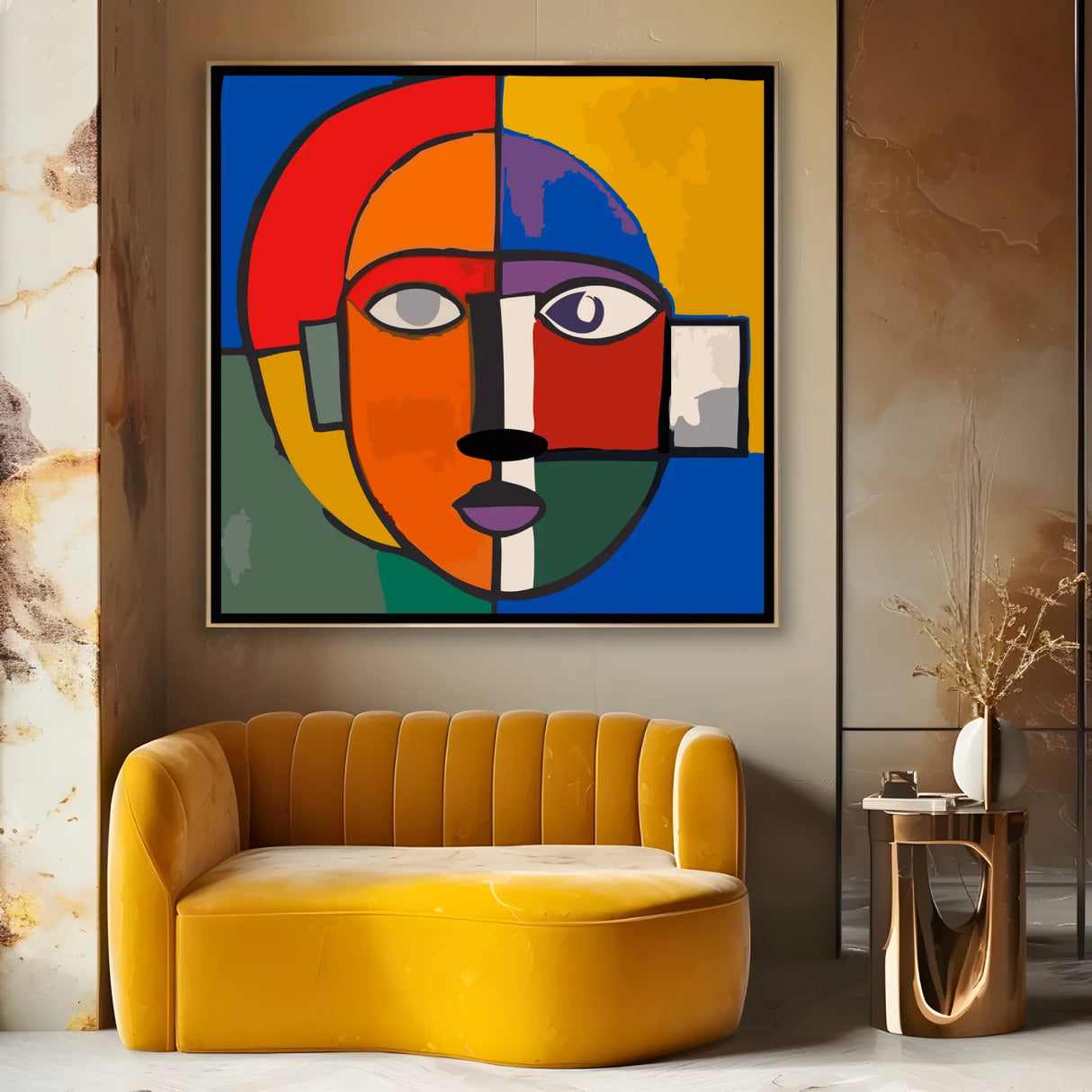 Quadro Stampa su Tela Maschera Cubista - CupidoDesign