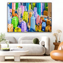 Quadro Stampa su Tela Metropoli Arcobaleno - CupidoDesign