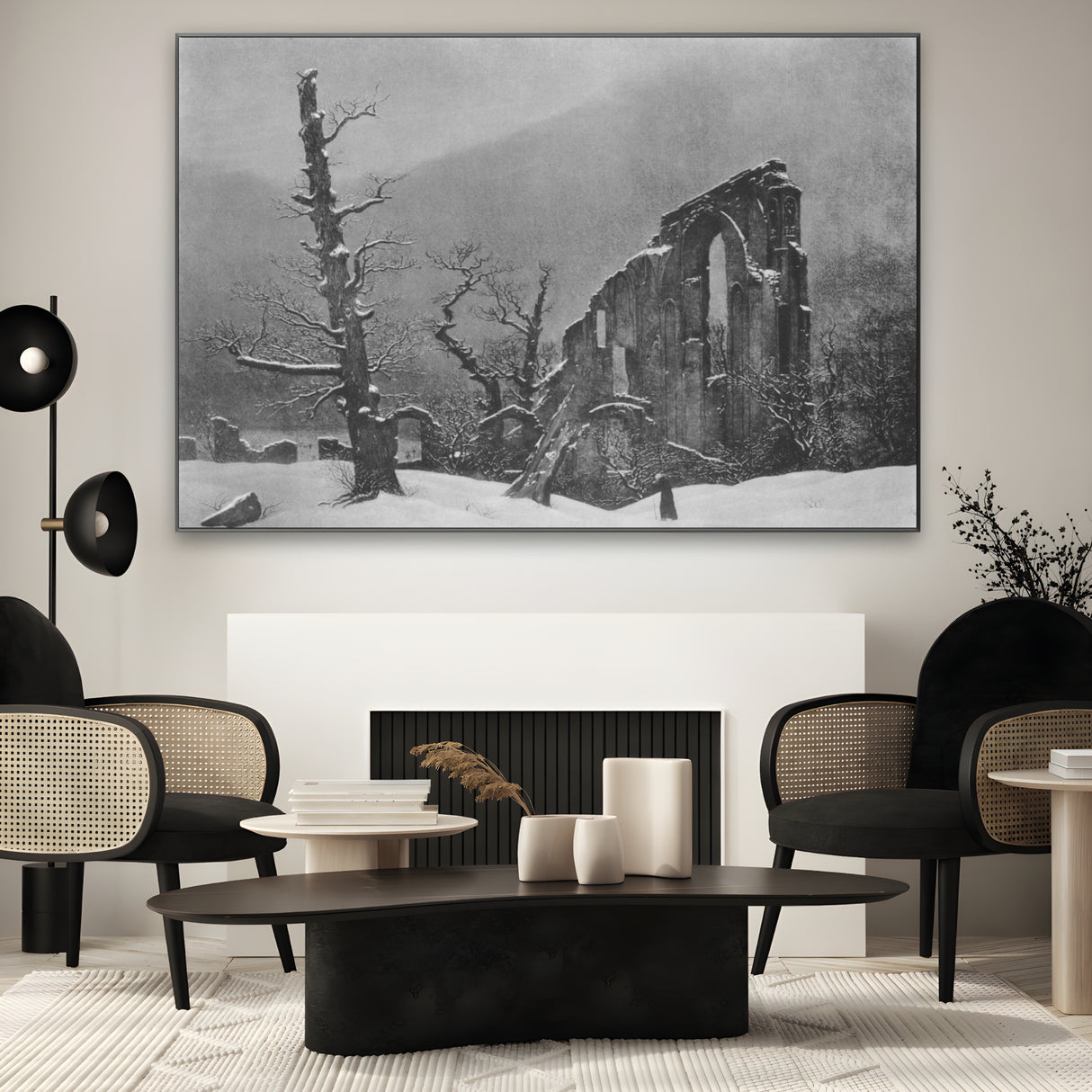 Quadro Stampa su Tela Monaco nella Neve, Caspar David Friedrich - CupidoDesign