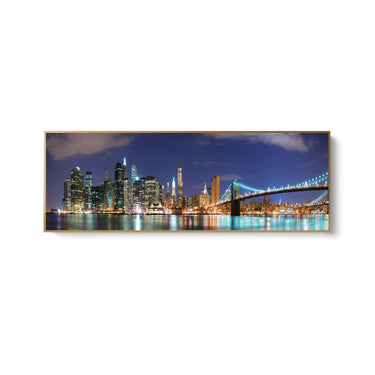 Quadro Stampa su Tela Notte Aurea, New York - CupidoDesign