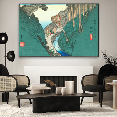 Quadro Stampa su Tela Okabe, Le cinquantatré stazioni del Tōkaidō, Utagawa Hiroshige - CupidoDesign