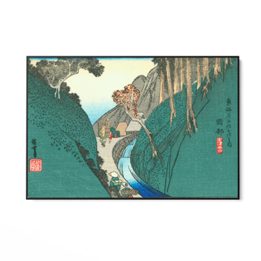 Quadro Stampa su Tela Okabe, Le cinquantatré stazioni del Tōkaidō, Utagawa Hiroshige - CupidoDesign